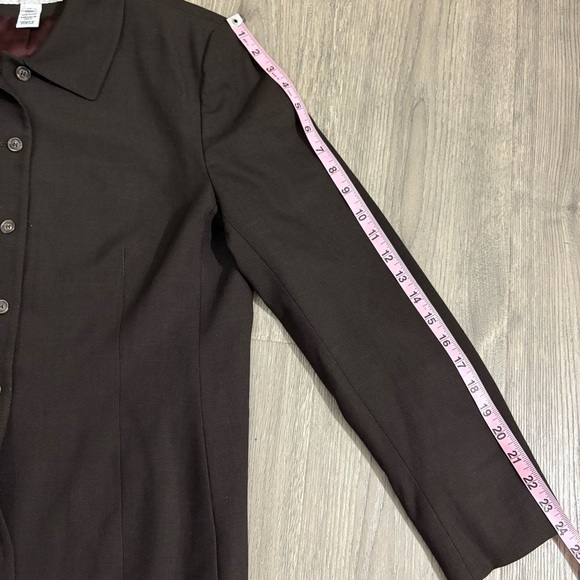 Vtg Jones New York Brown Wool Blazer Made in USA Women’s Size 12 Career Academia - Picture 9 of 15